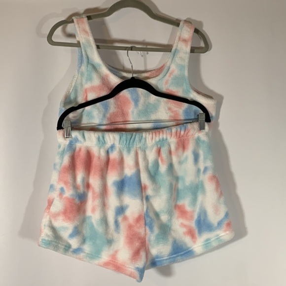 Rose & Vine Pastel Pink & Blue Fuzzy Pajama Set - Picture 5 of 6